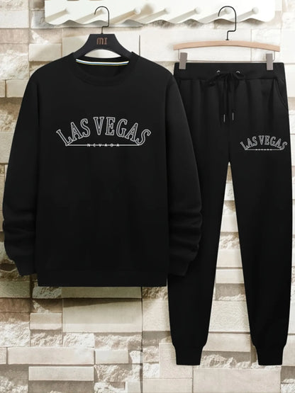 Mens Sweatshirt and Pants Set by Tee Tall - MSPSTT7 - Black Black