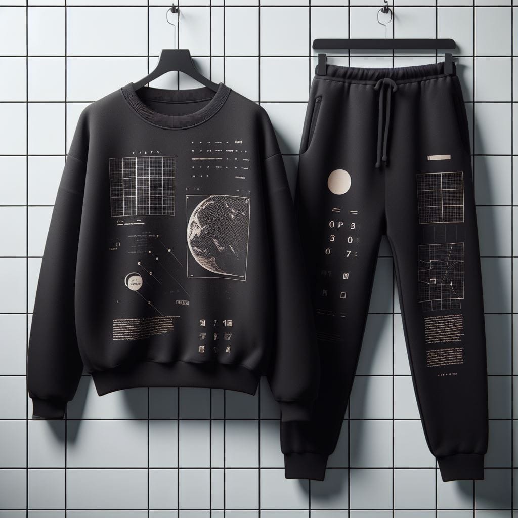 Mens Sweatshirt and Pants Set by Tee Tall - MSPSTT74 - Black Black