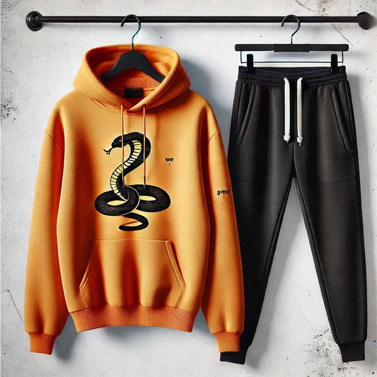 Mens Hoodie and Pants Set by Tee Tall - MHPSTT103 - Orange Black