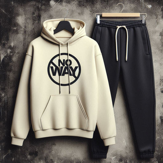 Mens Hoodie and Pants Set by Tee Tall - MHPSTT118 - Cream Black