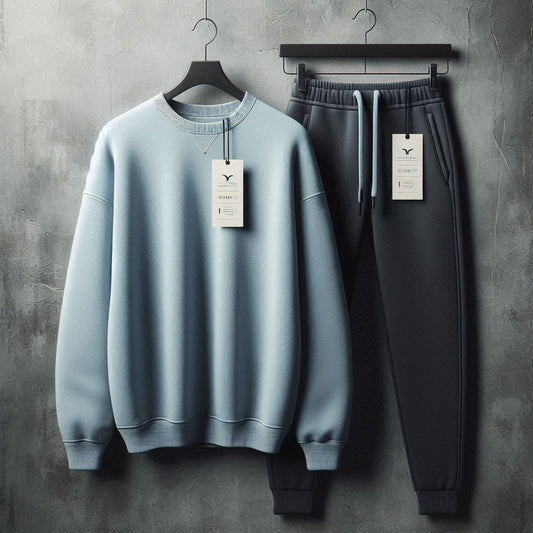 Mens Sweatshirt and Pants Set by Tee Tall - MSPSPLTT1 - Light Blue Black