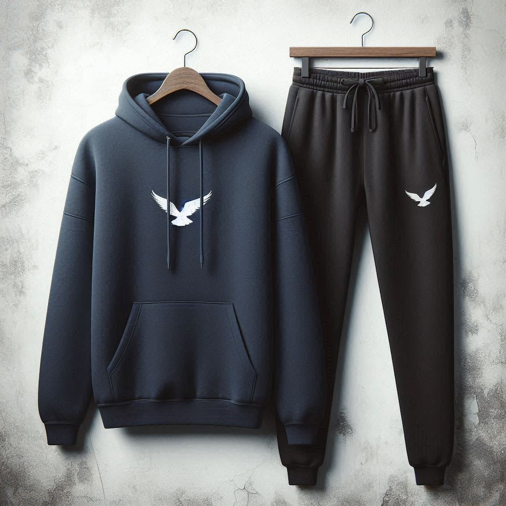 Mens Hoodie and Pants Set by Tee Tall - MHPSTT80 - Navy Blue Black