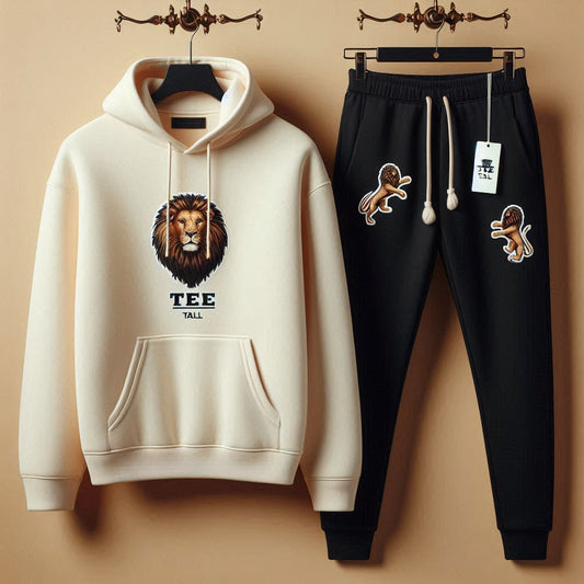 Mens Hoodie and Pants Set by Tee Tall - MHPSTT52 - Cream Black