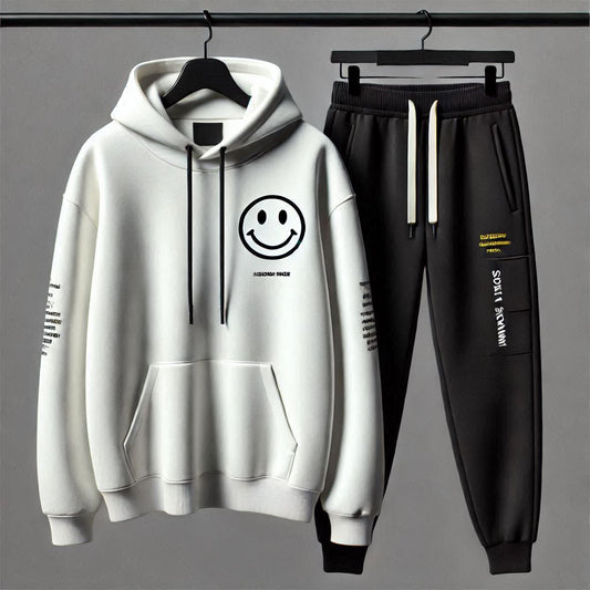 Mens Hoodie and Pants Set by Tee Tall - MHPSTT129 - White Black