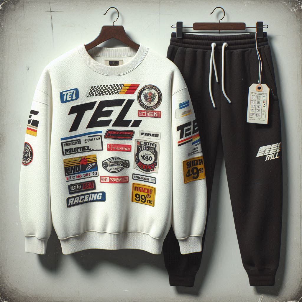 Mens Sweatshirt and Pants Set by Tee Tall - MSPSTT151 - White Black