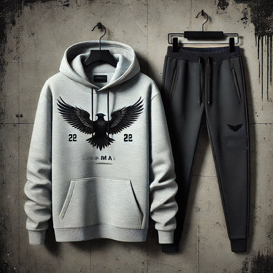 Mens Hoodie and Pants Set by Tee Tall - MHPSTT100 - Grey Black